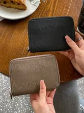 真皮製 レディースショートラウンドファスナー財布【カードポケット付き・二合一デザイン】（セットアップ対応）