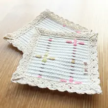 ハンドメイドコットン編みカップマット【厚手・北欧風・多肉植物用装飾】