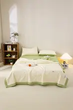 夏用コットン製エアコン掛け布団【全棉・機械洗い可能・デュアルサイド】（セットアップ対応）