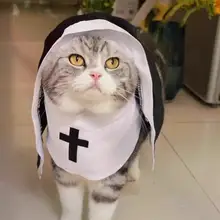 猫用 修道女衣装【ハロウィン・コスプレ・ペット用・薄手】