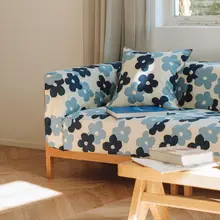 ソファカバー マルチカバー 厚手 コットン 凹凸テクスチャー 花柄プリント ソファ用 インテリア 「CastleGarden」