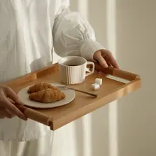 木製アロマトレイ【高級感ある朝食お菓子収納盤・インテリア装飾用】