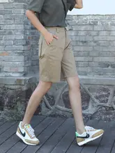 カーキ色のワークショートパンツ【夏用・軽量・大きいサイズ】（セットアップ対応）