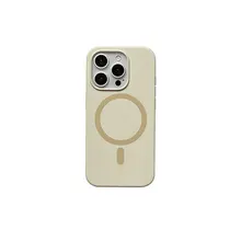 液体シリコン製のiPhone用ハードケース【くすみブルー・アンティークホワイト・衝撃吸収】