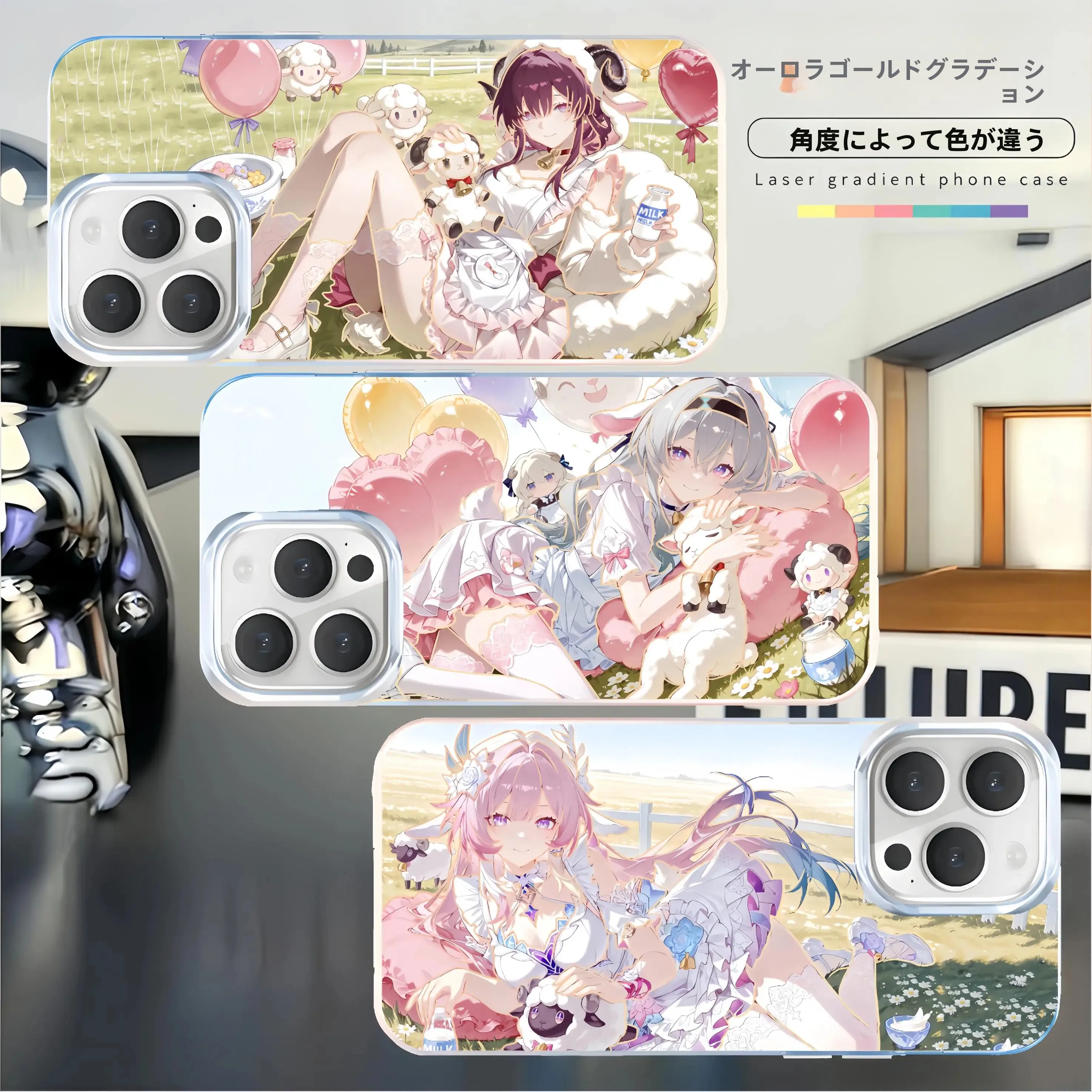 二次元キャラクター付きスマホケース：ガジェットマニアックに最適なアニメ風デザインの保護壳