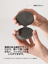 RHOS ミニ化粧鏡【携帯用・スタンド付き・レザー・ステンレス製】
