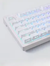 腹灵 MK870 メカニカルキーボード【ホワイト・有線・Bluetooth・タマイズ可能・静音軸】