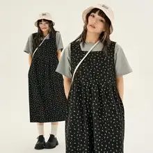 フラワープリントのスクエアネックノースリーブロングワンピース【ウエストマーク・Aライン・甘さとスタイルアップ】