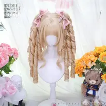 ロリータスタイルのローマンカールウィッグ【フルカバー・短髪・二次元風】