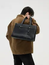 メンズトートバッグ【ビジネスカジュアル・レザー製・ショルダー付き】