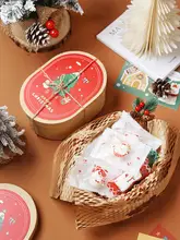 クリスマスギフトボックス【レトロデザイン・菓子やクッキー用・楕円形】