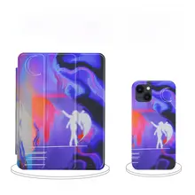 レトロスタイル紫色iPhoneケース【IMDソフトケース・iPhone 11/12/13/14/15/16対応】