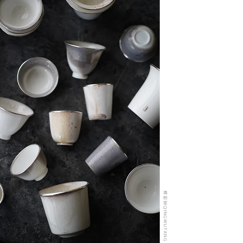 清物堂 小茶杯【銀口・直口・景徳鎮製】