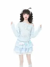 フリル付きオフショルダー日焼け防止長袖トップス【夏用・星柄】（セットアップ対応）
