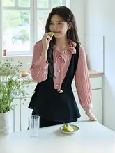 春季新作のレトロデザイン【大きいサイズ・ゆったりフィット・長袖トップスとロングパンツ】（セットアップ対応）