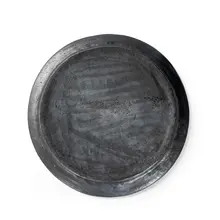 黒陶製 平底プレート【直径約20cm・小皿・おつまみ用】