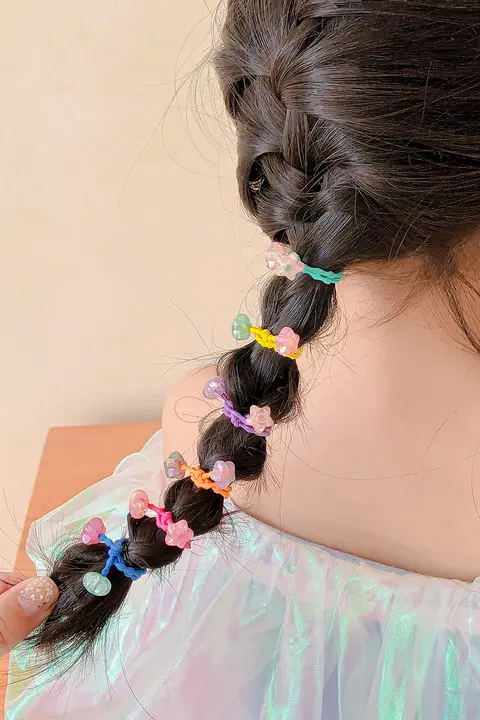可愛い花デザインのヘアゴム【髪を傷めない・女の子用・韓国風】