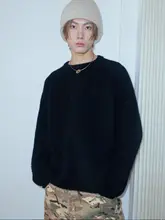 極上の柔らかさ！ラウンドネック秋冬ニットセーター【ルーズフィット・ヘリンボーンデザイン・ドルマンスリーブ】
