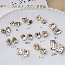 美爪用 尖底デザインの異形ダイヤモンド装飾【K9シルクカラー・クリスタルガラス・水滴型】