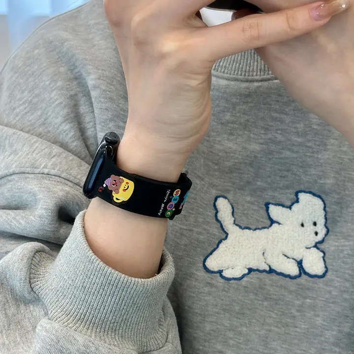 可愛い動物デザインのApple Watch用バンド【シリコン製・透湿性・夏用・女性向け】（セットアップ対応）