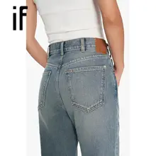 トルコ製デニムの淡い青色高品質ノンストレッチローライズストレートジーンズ