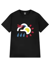 Xiaonili アメリカン漫画プリント半袖 Tシャツ