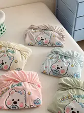 カートゥーンデザインの刺繍ベッドカバー【涼感・防塵・汚れ防止】（セットアップ対応）