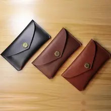 本革製 手作りロングレディースクラッチ財布【レトロスタイル・シンプルデザイン】
