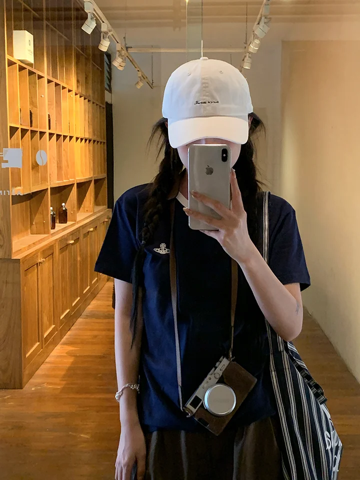 ユニークロゴデザインのキャップ【夏用・ソフトトップ・UVカット・女子用】