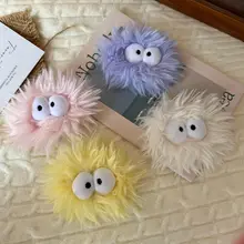 秋冬向けファニーな目付きファー付きヘアクリップ【ふわふわ・かわいいデザイン】