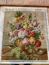 油絵静物 飾り花とバードネスト【新鮮なデザイン・クロスステッチ・リビング用】