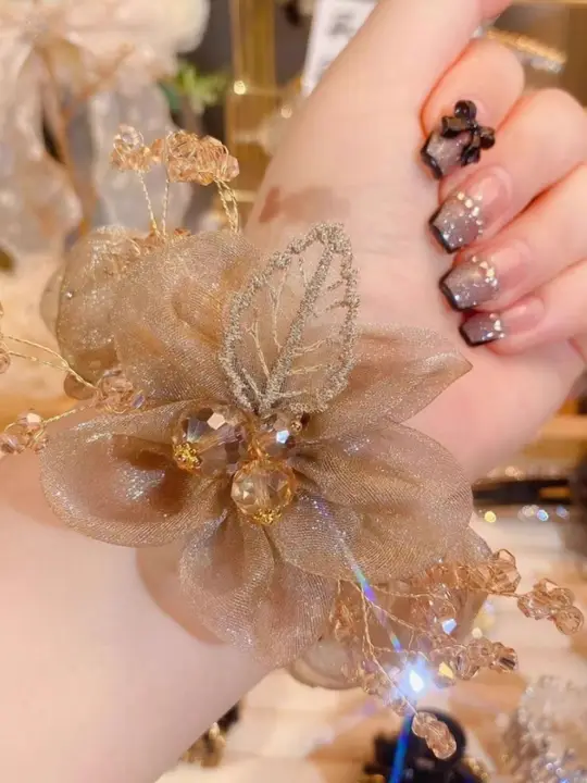 スターモチーフのオーガンジーヘアゴム【女性用・ポニーテール・お団子アレンジ】