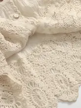 春用リボンデザインの透かしレースカーディガン【Vネック・長袖・女性用】