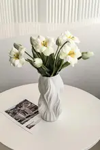 チューリップ 偽花 デスク装飾 花瓶 花束 北欧 PU保湿感