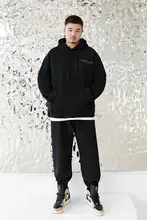 極上の柔らかさフード付き刺繍防風スウェットシャツ【メンズ・ビッグサイズ・ゆったりデザイン】（セットアップ対応）