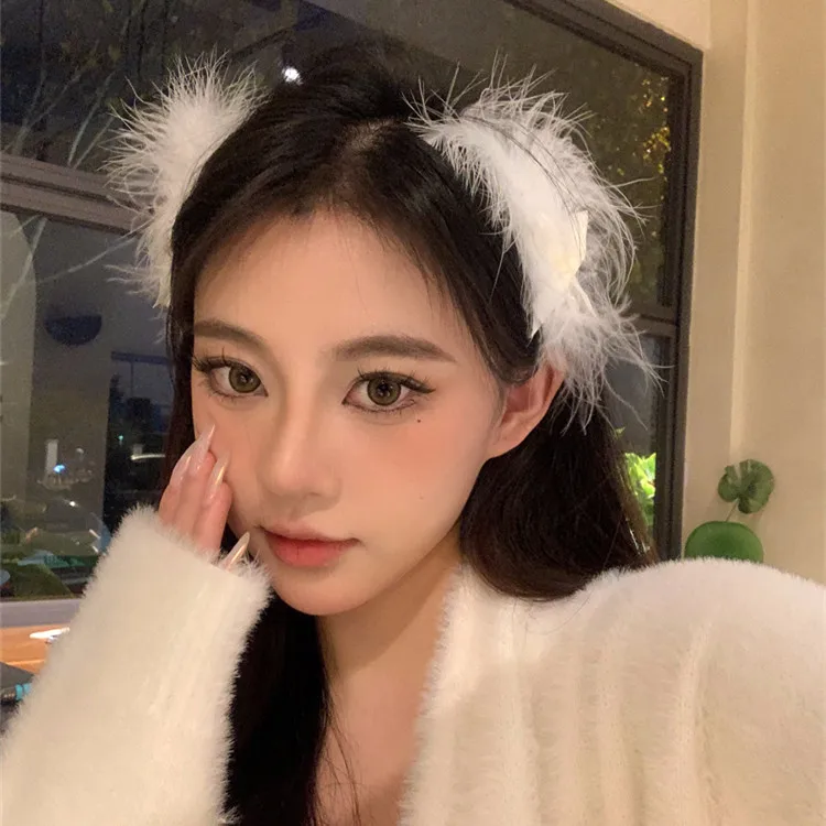 かわいいおしゃれな千羽鶴アレンジ用羽毛ヘアクリップ【春向け・美しいスタイル】