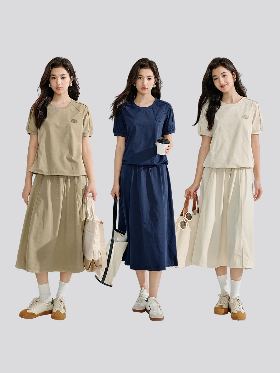 夏用のティーシャツとドローストリングスカート：通気性と女性向けデザインの実用性解析