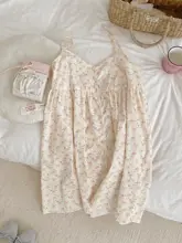 リボンデザインのコットンキャミソールドレス【ピンク・かわいい・セクシー・夏用】