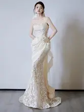 魅力的な魚尾レースの軽婚礼ドレス【マーメイドスタイル・チューブトップ】