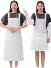 白色コットン製エプロン【男女兼用・ファッションデザイン・サービス用】
