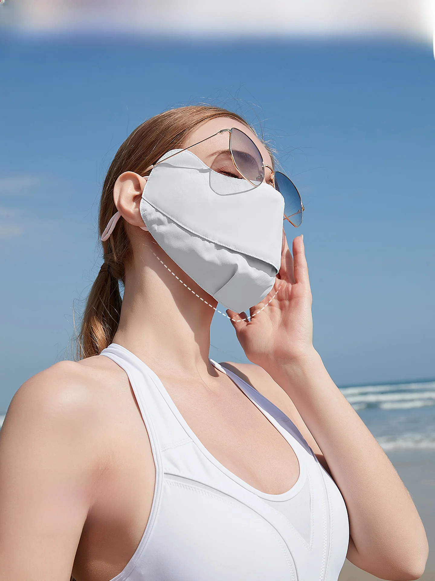 UVカットマスク UV100 21396：夏期アウトドアでの紫外線遮蔽性能と実用性