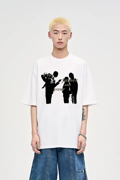 ユニークキャラクター プリント メンズ 半袖Tシャツ【コットン・夏用・ヒップホップスタイル】