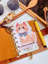 猫デザインの5孔分隔ページ【活用手帳用・手作り・プラスチック封入】