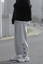 カジュアルメンズパンツ【春秋用・ウエストボタン・リブ付き・ストレートシルエット】