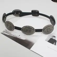 ウエストベルト レディース ワンピース用 コルセット風 メタル 彫刻 丸型メタル アンティークブロンズ ヴィンテージ エスニック おしゃれ