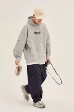 メンズ秋冬用薄手フード付きスウェットシャツ【アメリカンリトロ・グレー・裏起毛】（セットアップ対応）