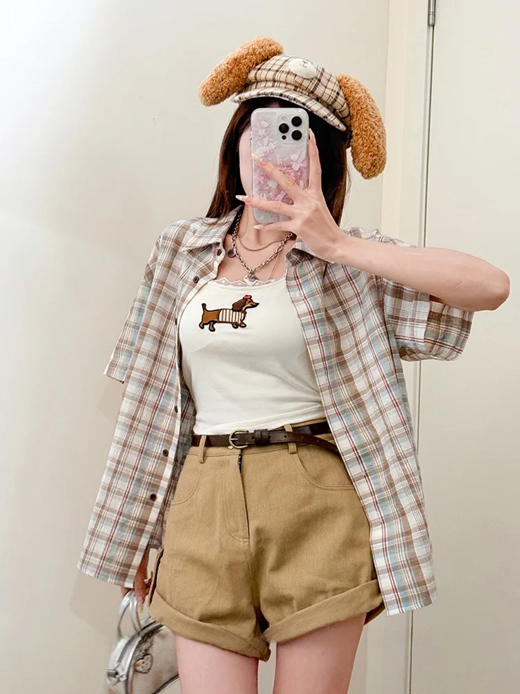 カジュアルハイウエスト工装ショートパンツ：夏向けコンパクトサイズのレトロスタイル実用性解析