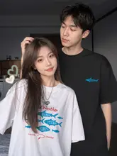 白色 半袖Tシャツ【カップル向け・コットン製・高級感】