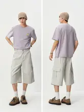 夏用コットン製カジュアルパンツ【ワークスタイル・七分丈・ゆったりシルエット】（セットアップ対応）