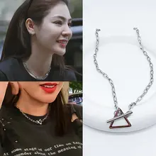 フェイと同じスタイル さんかくけい ペンダント バックル ネックレース